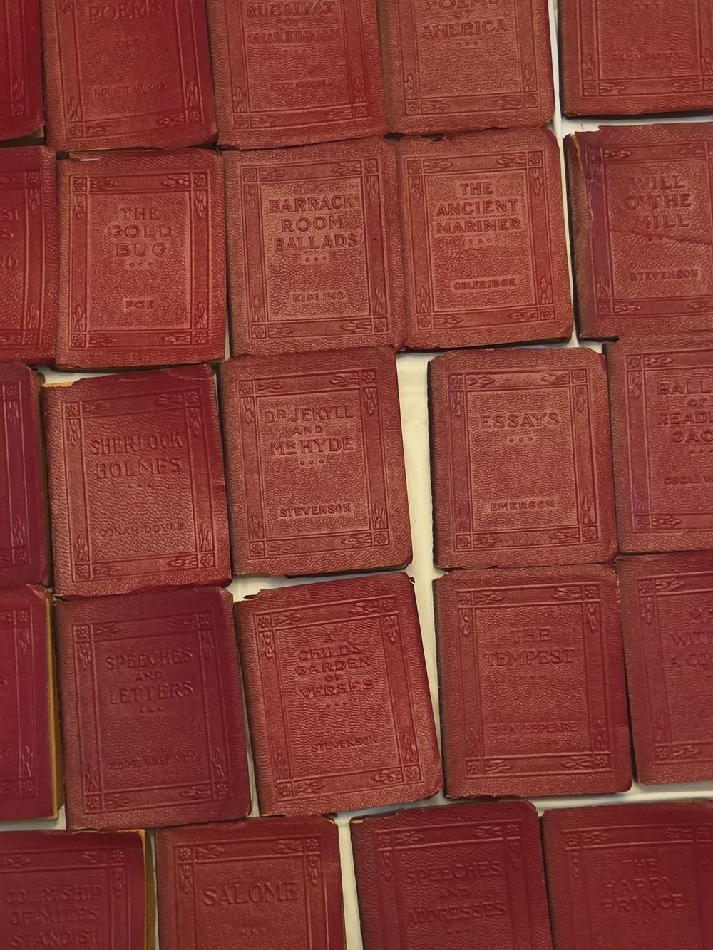 VTG 1920s Little Luxart Library Miniature Red Book Collection - Huge Lot of 29